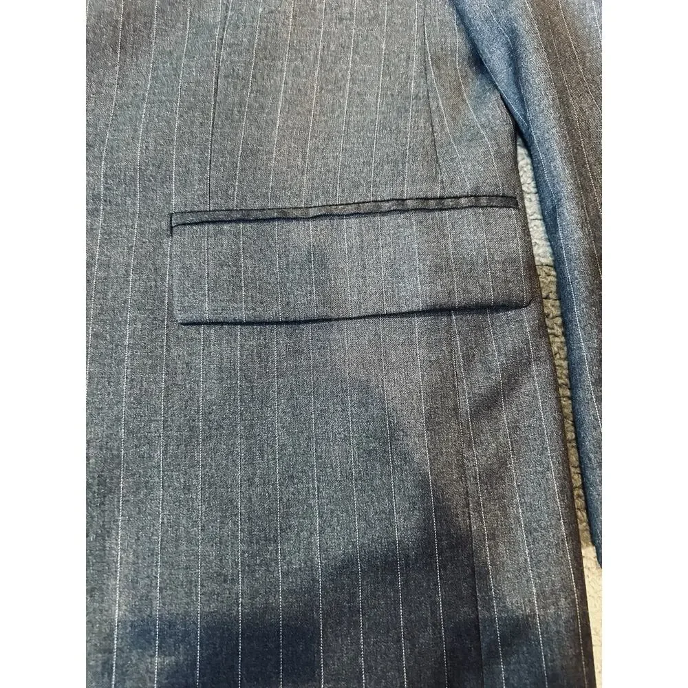 Lauren Ralph Lauren Mens Blazer Two-Button Striped Gray Formal‎ Suit Jacket 40R